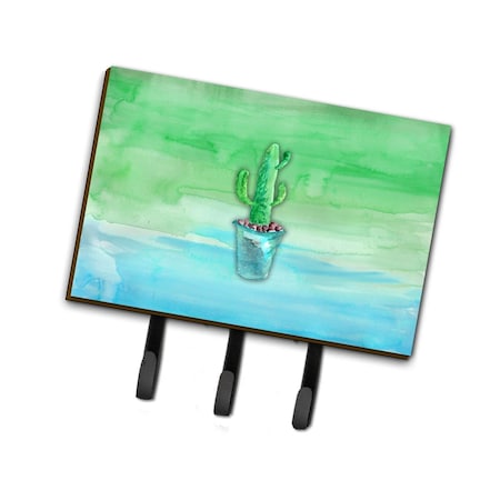 Carolines Treasures Cactus Teal & Green Watercolor Leash or Key Holder BB7362TH68